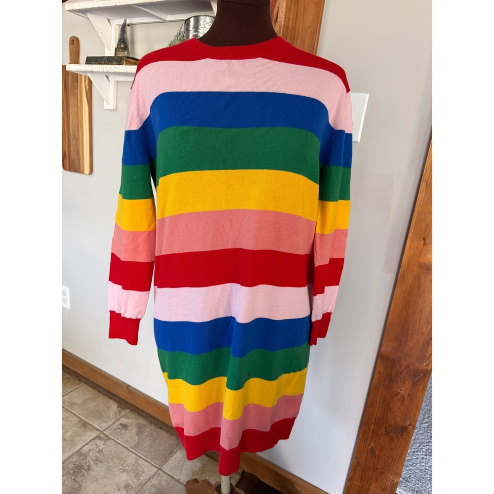 Chinti & Parker Rainbow Striped Sweater Dress Open Back Tie Detail Small‎ UK